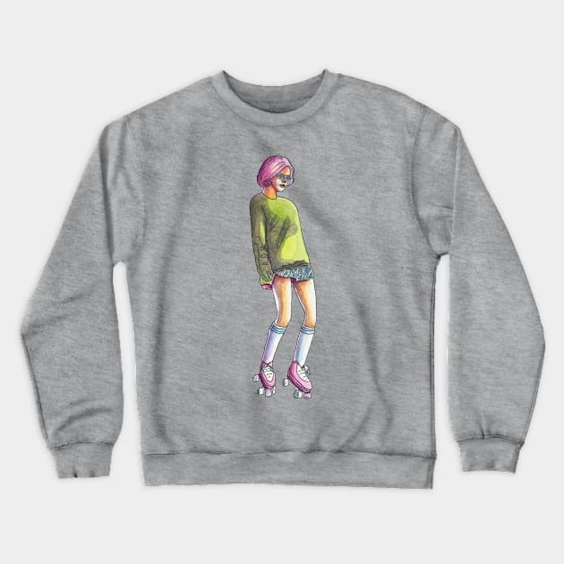 Skater-Girl Crewneck Sweatshirt by NiroKnaan